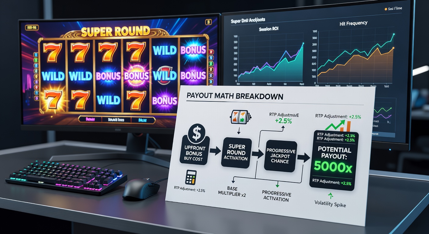 Slotmachine met bonus buy knop en exploderende multipliers in een kleurrijke bonusronde