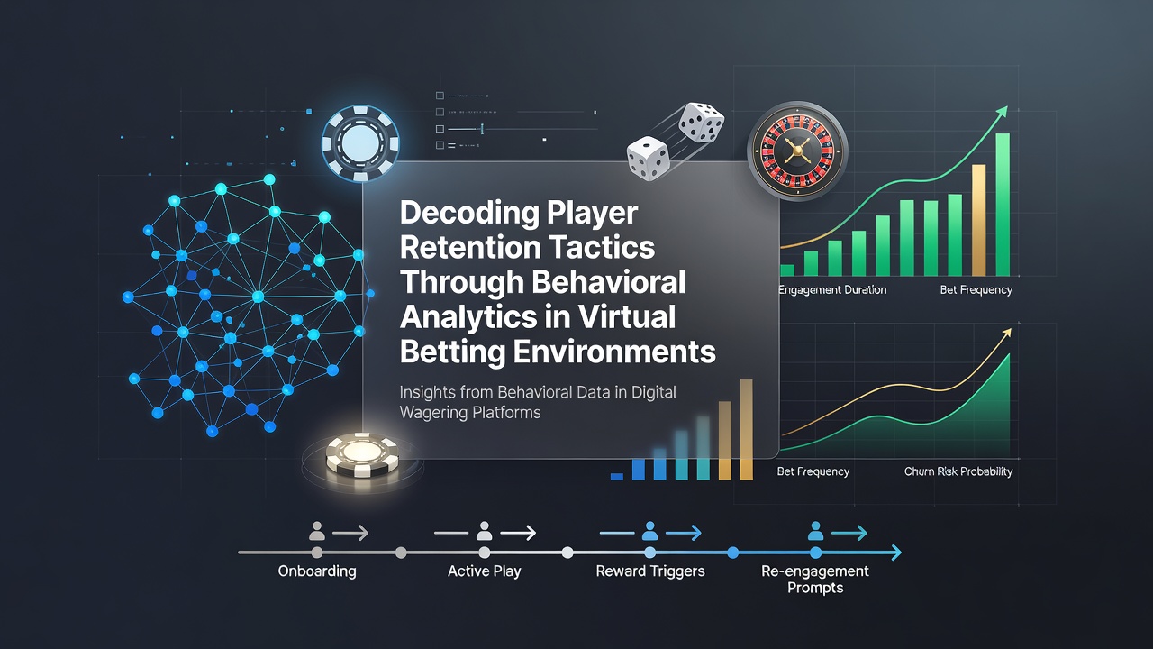 Dashboard met gedragsanalyses en retentiepatronen in virtuele gokomgevingen