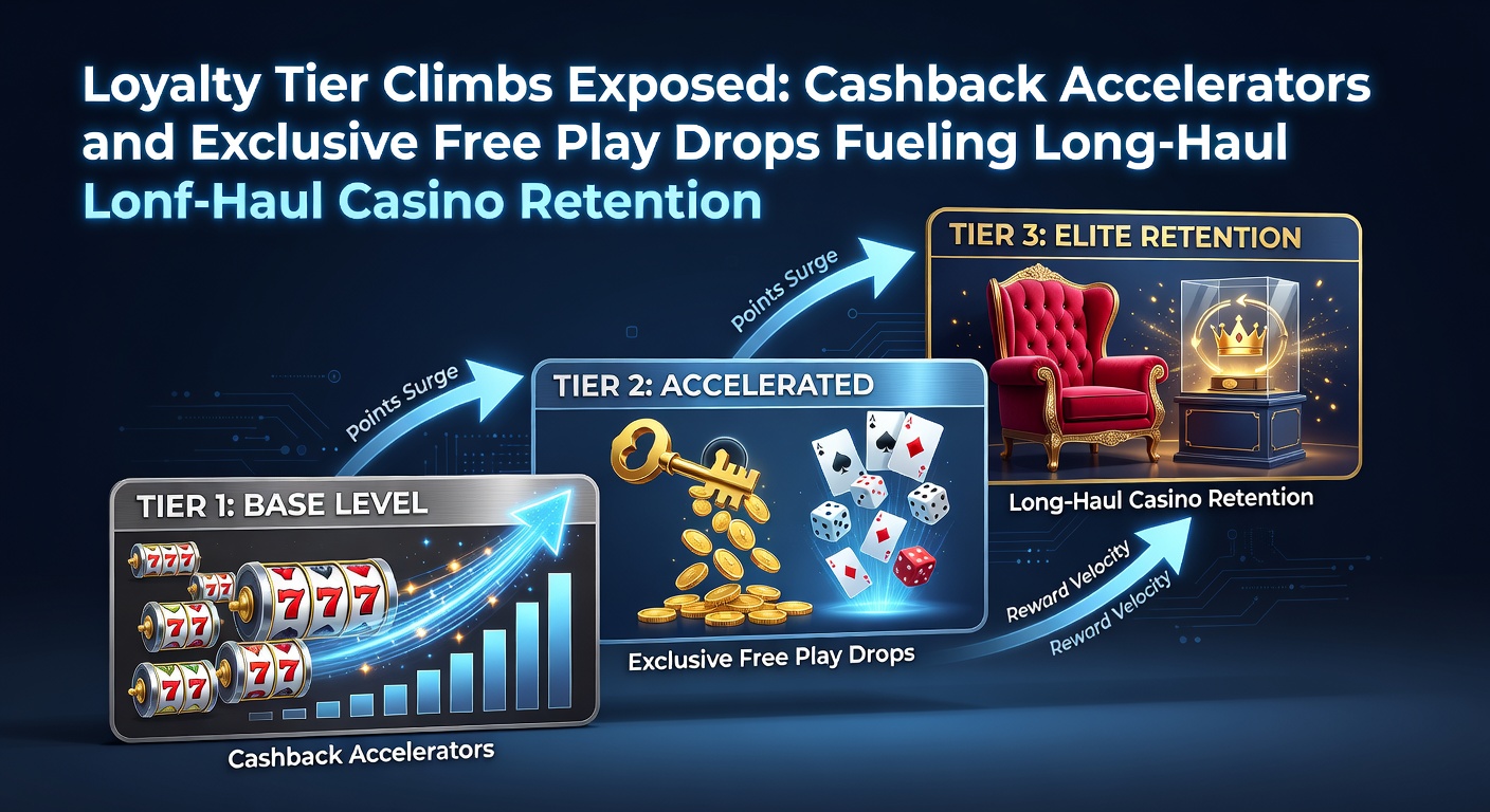 Grafiek van loyaalheidsniveaus met stijgende cashbackpercentages en free play drops in een online casino VIP-systeem