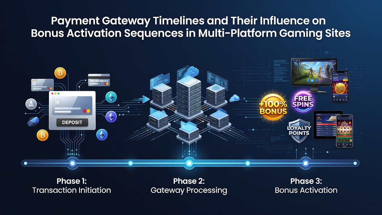 Illustratie van betalingspoort verwerking op een multiplatform gaming site met transactiestromen