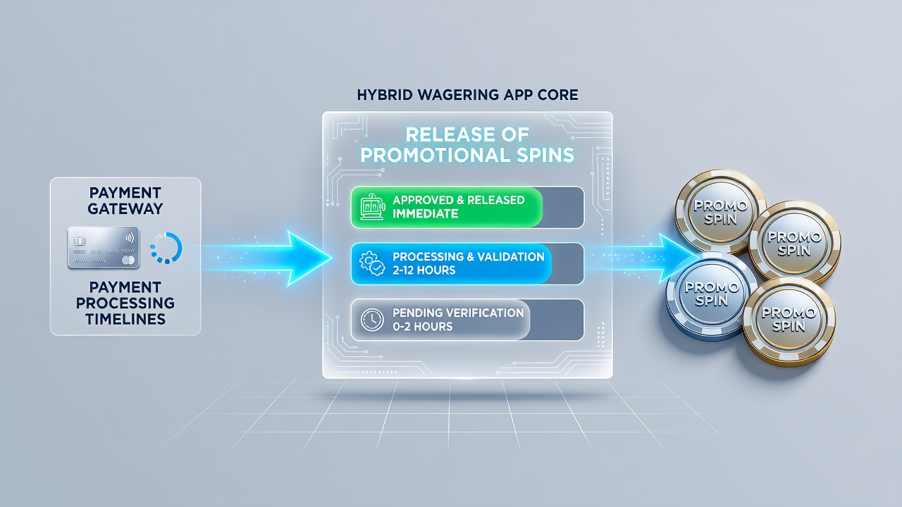 Gebruikersinterface van een hybride app met betalings- en spinstatus