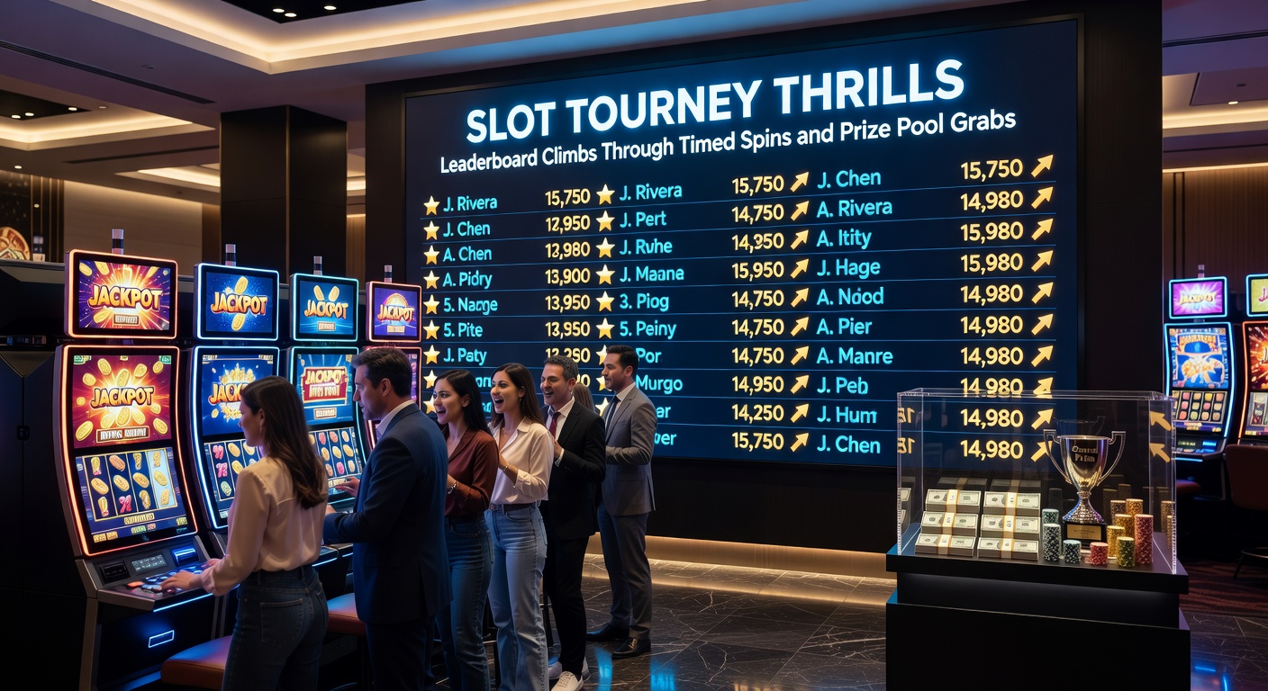 Leiderbord close-up tijdens een intens slottoernooi met timed spins en spelers die vechten om prijsgeld