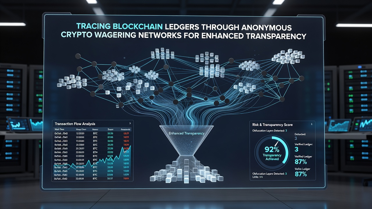 Netwerkdiagram van crypto transacties in wagering systemen